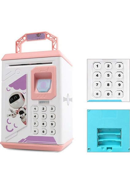 Dekoratif Şifreli Parmak Izi Butonlu Kumbara