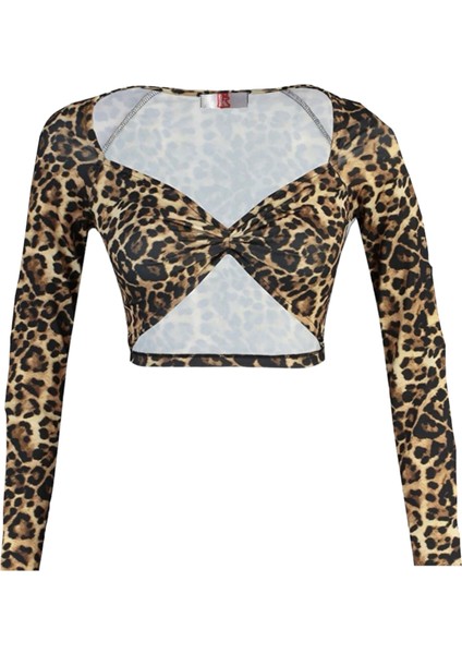 Leopar Desenli Uzun Kollu Büstiyer fiyatları