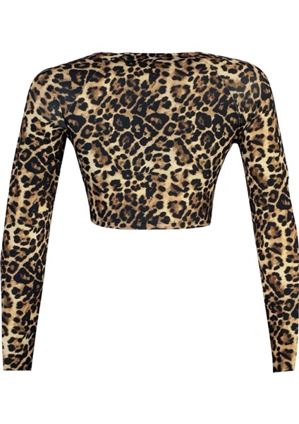 Leopar Desenli Uzun Kollu Büstiyer modelleri