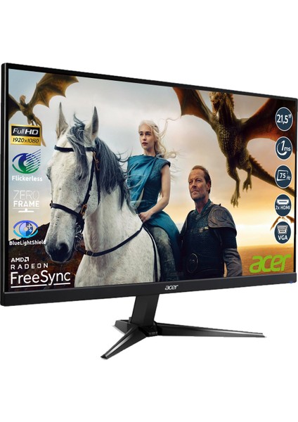 QG221Q 21,5"  75Hz 1ms (Hdmı+Vga) Freesync Full HD LED Monitör UM.WQ1EE.001