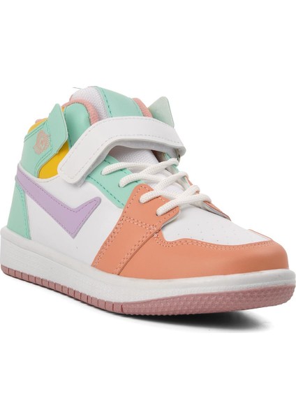 Lambırlent 0121-F Yeşil-Beyaz-Lila Çocuk Bilek Boy Sneaker modelleri