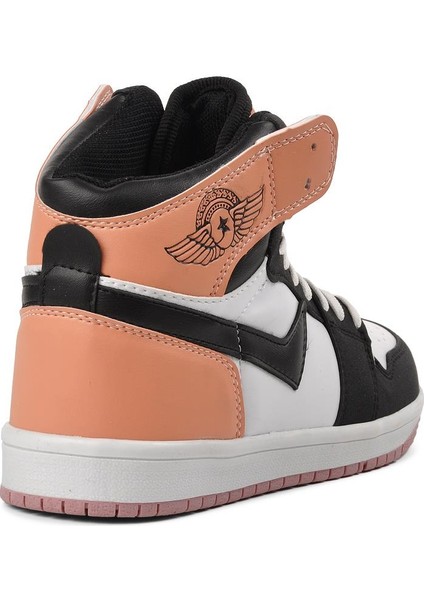 Lambırlent 0121 Siyah-Beyaz-Pudra Kadın Bilek Boy Sneaker fırsatları