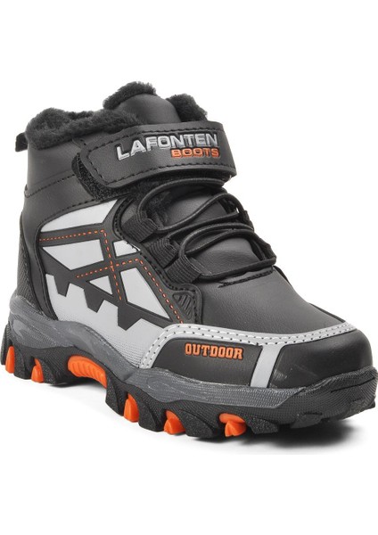 252-P Siyah-Oranj Içi Kürklü Su Itici Çocuk Outdoor Bot modelleri