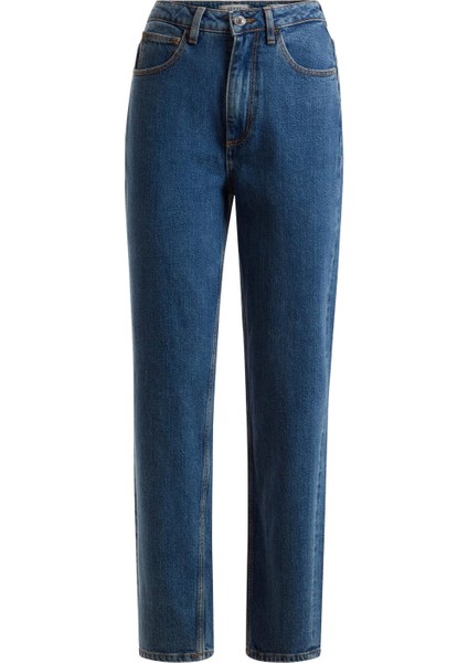 Normal Bel Ankle Paça Mom Fit Mavi Kadın Denim Pantolon W2YA21D4NH5AUMD modelleri