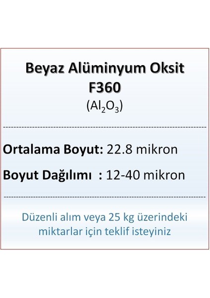 Alüminyum Oksit F360 - AL2O3 - 22.8 Mikron - 5 kg