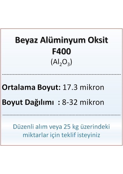 Alüminyum Oksit F400 - AL2O3 - 17.3 Mikron - 1 kg
