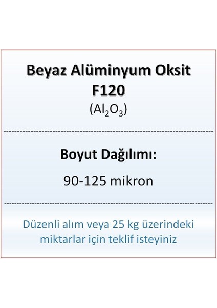Alüminyum Oksit F120 - AL2O3 - 90-125MIKRON - 1 kg