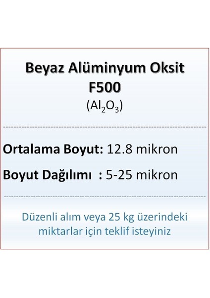 Alüminyum Oksit F500 - AL2O3 - 12.8 Mikron - 10 kg