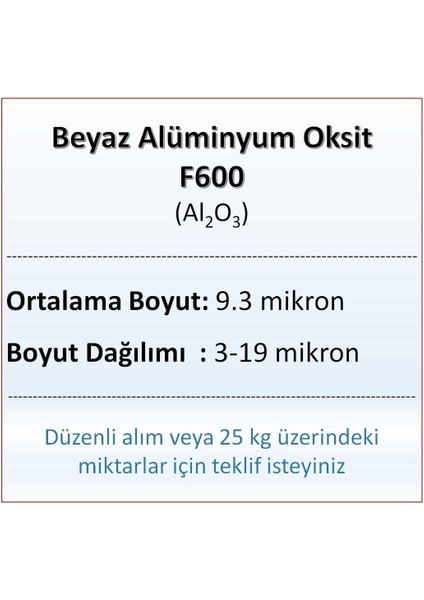 Alüminyum Oksit F600 - AL2O3 - 9.3 Mikron - 500 Gram