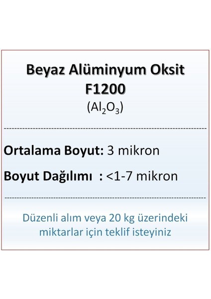 Alüminyum Oksit F1200 - AL2O3 - 3 Mikron - 500 Gram