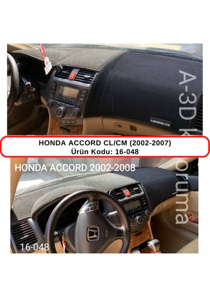 Honda Accord Cl/cm (2002-2007) Torpido Koruma Kılıfı / 3d Koruyucu Halı / Örtü