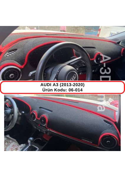 Audi A3 (2013-2020) Ekranlı Torpido Koruma Kılıfı 3d Koruyucu Halı Örtü