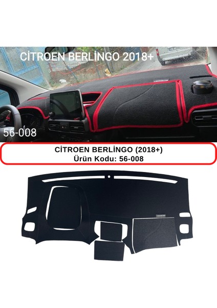Citroen Berlingo (2018+) Ekranlı Kapaklı Torpido Koruması / Halısı / Örtüsü