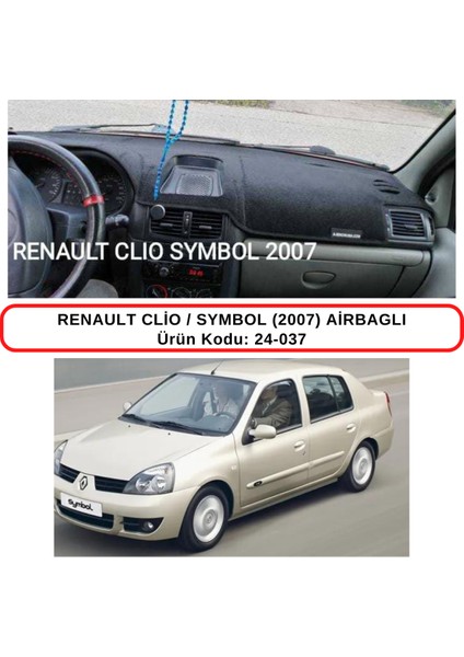 Renault Clio / Symbol (2007) Airbagli Torpido Koruma Kılıfı 3d Koruyucu Halı Örtü