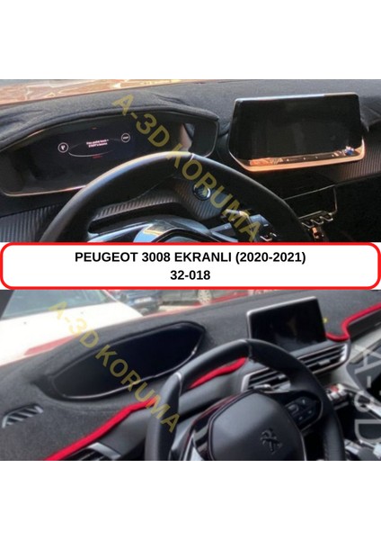 Torpido Koruma Kılıfı 3d Koruyucu Halı Örtü Peugeot 3008 (2020+) Ekranlı