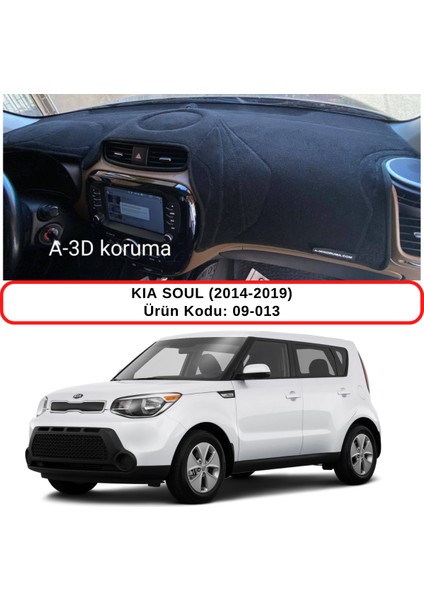 Kia Soul (2014-2019) Torpido Koruma Kılıfı 3d Koruyucu Halı Örtü