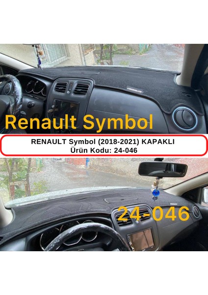 Renault Symbol (2018-2021) Kapaklı Torpido Koruma Kılıfı 3d Koruyucu Halı Örtü