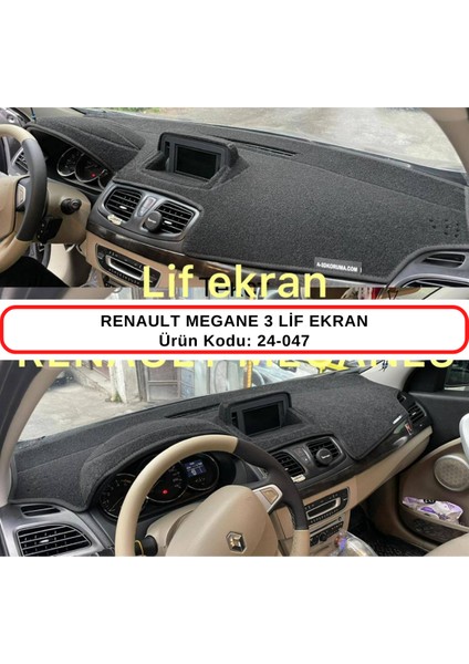 Renault Megane Iıı (3) Lif Ekran Torpido Koruması / Halısı / Örtüsü