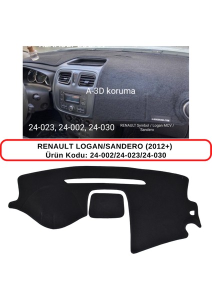 Renault / Dacia Logan / Sandero (2012+) Torpido Koruma Kılıfı 3d Koruyucu Halı Örtü