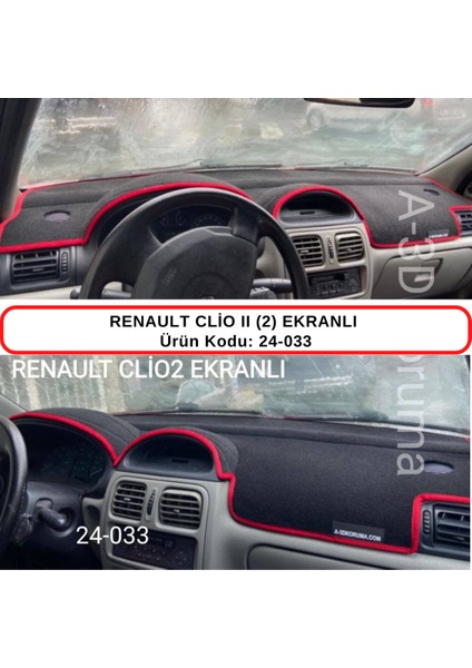 Renault Clio Iı (2) Ekranlı Torpido Koruması / Halısı / Örtüsü