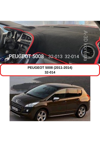 Peugeot 5008 (2011-2014) Torpido Koruma Kılıfı 3d Koruyucu Halı Örtü