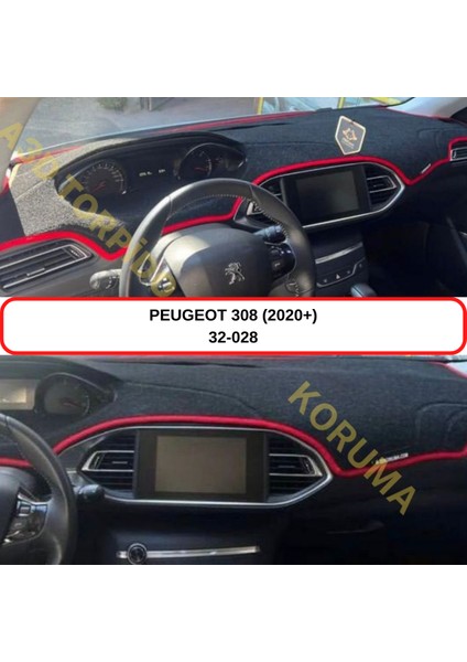 Peugeot 308 (2020+) Torpido Koruma Kılıfı 3d Koruyucu Halı Örtü