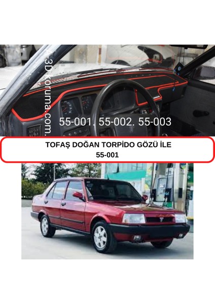 Tofaş Doğan Torpido Gözlü Torpido Koruma Kılıfı 3d Koruyucu Halı Örtü