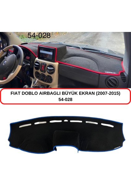 Fiat Doblo (2007-2015) Airbagli Double Ekran Torpido Koruması / Halısı / Örtüsü