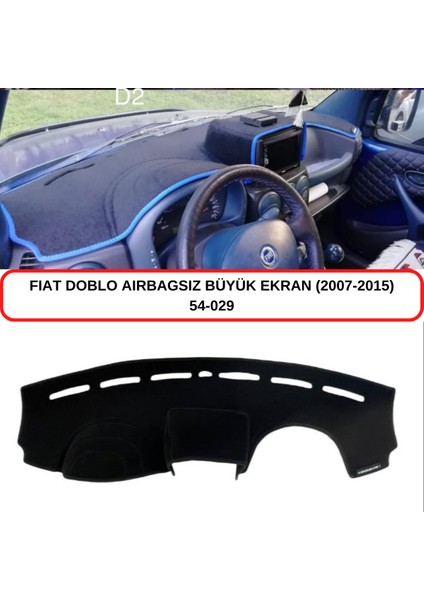 Fiat Doblo (2007-2015) Airbagsiz Double Ekran Torpido Koruması / Halısı / Örtüsü