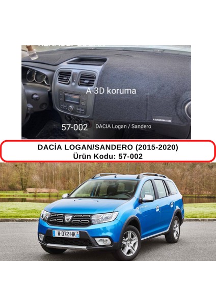 Dacia Logan/sandero (2015-2020) Torpido Koruma Kılıfı 3d Koruyucu Halı Örtü