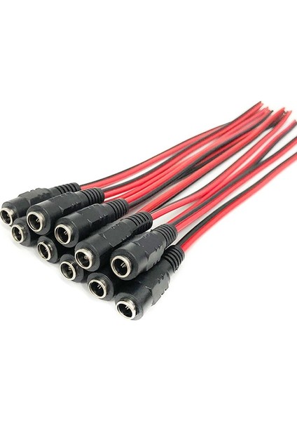 10 Adet Dc Güç Erkek Kadın Kablo 12V Fiş Dc Adaptör Kablosu Fiş Konnektörü Için Güvenlik Kamerası Dc Fiş 5.5*2.1mm 5.5x2.5mm
