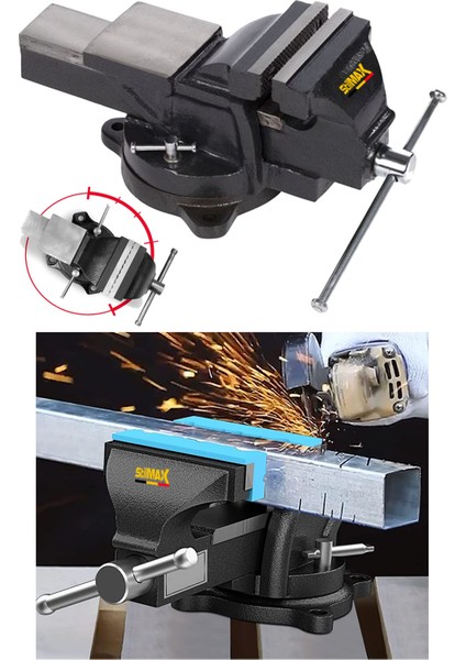 Germany 100MM 4" 360 Dönerli Taban Özel Alaşım Paslanmaz Çelik Sabit Tezgah Masa Mengenesi Örslü fiyatları