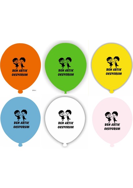 Ben Artık Okuyorum Balonu 50 Adet Balon Çubuğu Hediyeli