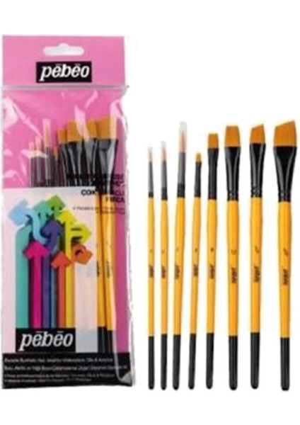 Fırça Seti Angular-Kesik Uç-Suluboya 8 Li Set-6