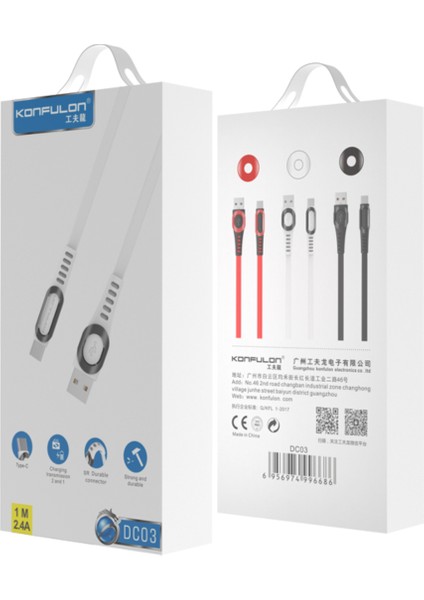 Dc-03 Süper Hızlı Type-C Kablo 1m 2.4A - Siyah