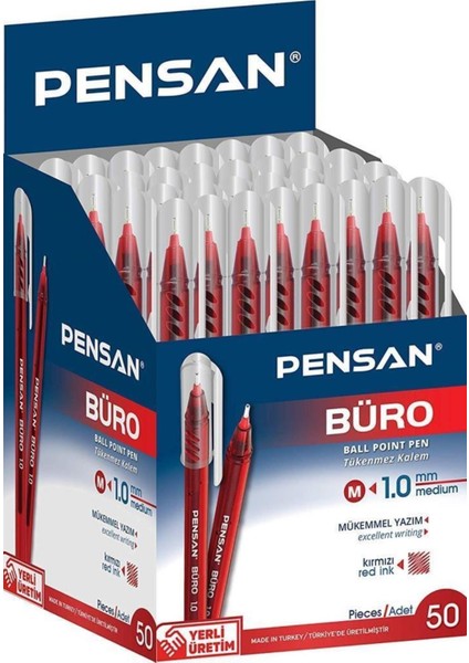 Büro 50 Li Tükenmez Kalem Kırmızı