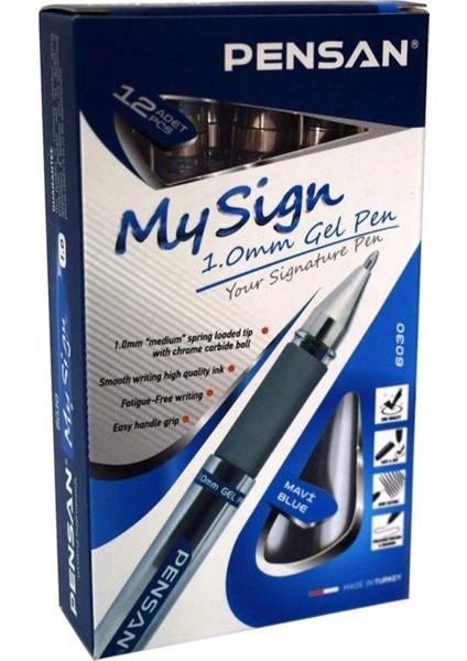 6030 My Sign Jel Roller Kalem 1 0 mm Imza Kalemi Mavi (12 Li Paket) PE06030RKMA