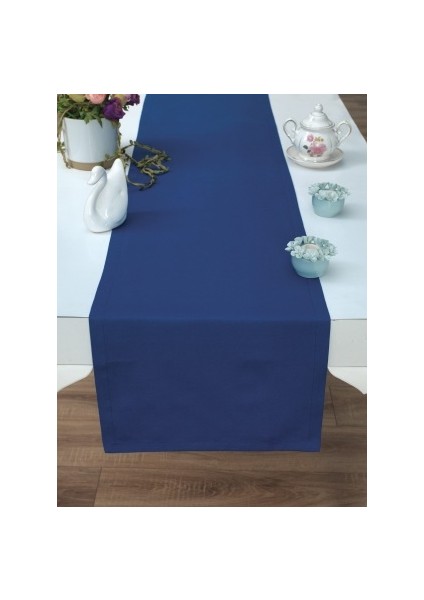 Gri Runner 40 x 140 cm Amerikan Servis Runner Pamuklu Düz Renk Runner