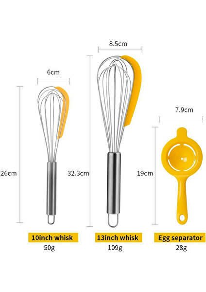 Üçü Bir Arada Paslanmaz Çelik Yumurta Çırpıcı Seti (Yurt Dışından)