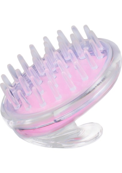 Manuel Saç Kafa Deri Masaj Şampuan Fırçası Yumuşak Silikon Fırça, Pembe (Yurt Dışından)