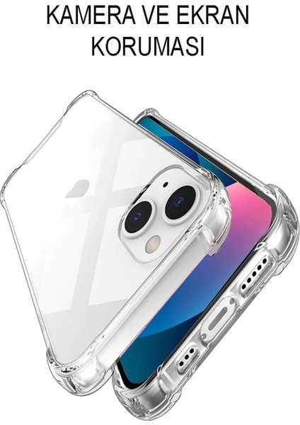 Iphone Darbe Önleyici Köşe ve Kamera Korumalı Anti Drop Şeffaf Silikon Kılıf Sararmaz modelleri