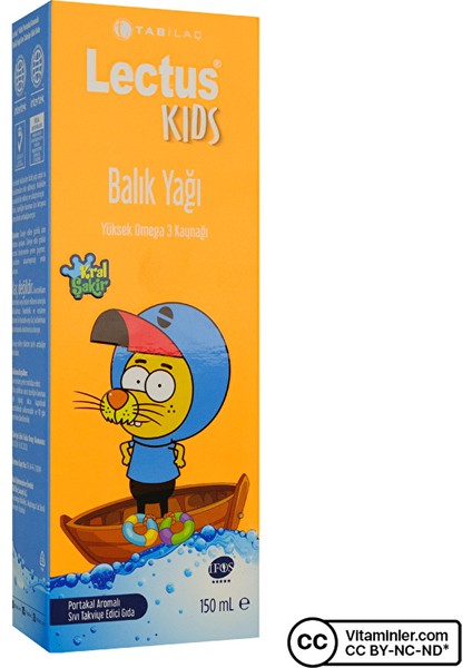 Tab Lectus Kids Balık Yağı Kral Şakir 150 Ml