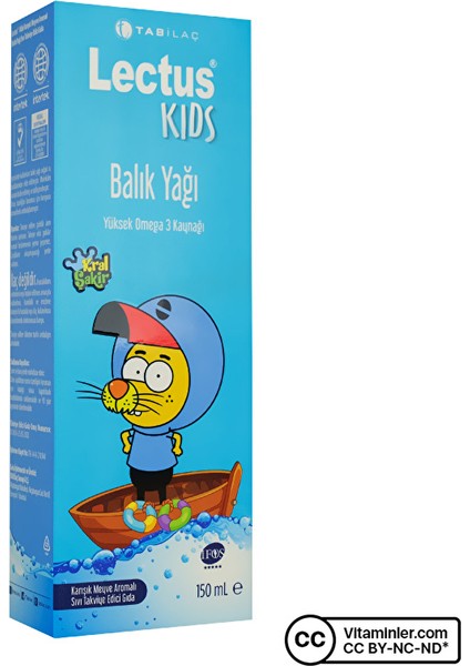 Tab Lectus Kids Balık Yağı Kral Şakir 150 Ml