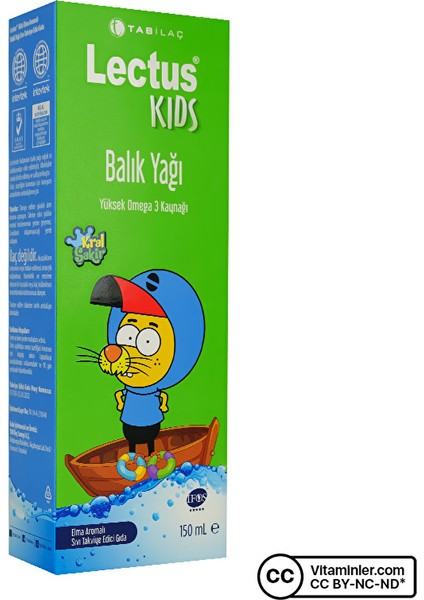 Tab Lectus Kids Balık Yağı Kral Şakir 150 Ml