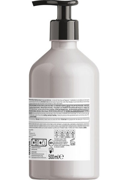 Loreal Professionnel Serie Expert Silver Çok Açık Sarı Gri Ve Beyaz Saçlar Için Renk Dengeleyici Mor Şampuanı 500 Ml