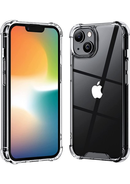 Apple iPhone 14 Kılıf Anti Şok Korumalı Şeffaf Silikon
