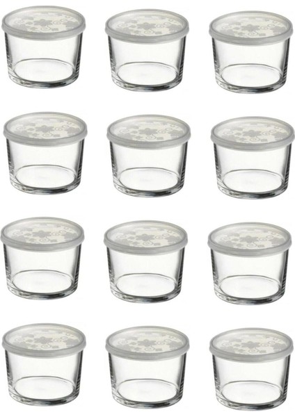 Kapaklı Cam Saklama Kabı 12 Li Kahvaltılık