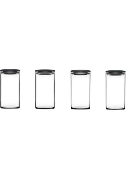 43736 Vakumlu Cam Kavanoz - Cam Erzak Saklama Kabı 4 Lü Gri Fma55510 010oa