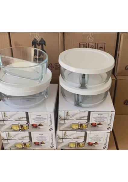 Cam Paşabahçe Polar 4 Adet Iki (2) Bölmeli Cam Saklama Kabı, Kahvaltılık 530683 fiyatları