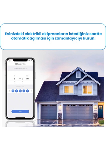 Wi-Fi Uzaktan Kontrollü Akım Korumalı Akıllı Tekli Priz